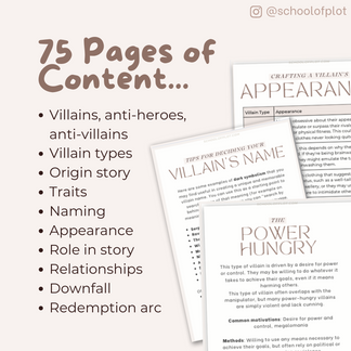 Villain Writing Workbook | 75 Pages | School of Plot – schoolofplot