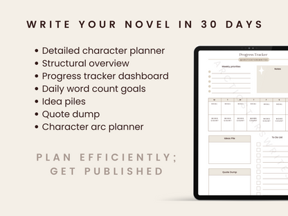 Novel Planner: Digital/Printable